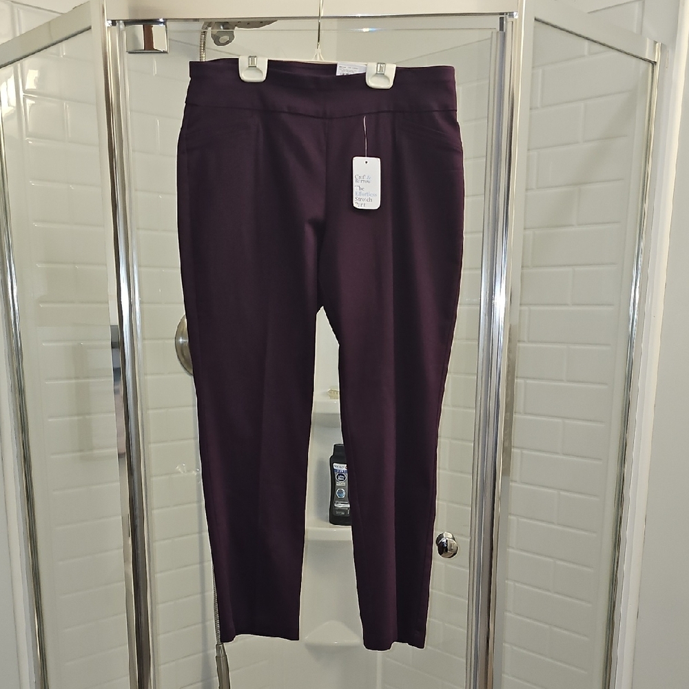 The Effortless Stretch Dark Purple Bootcut Pant. New With Tags.